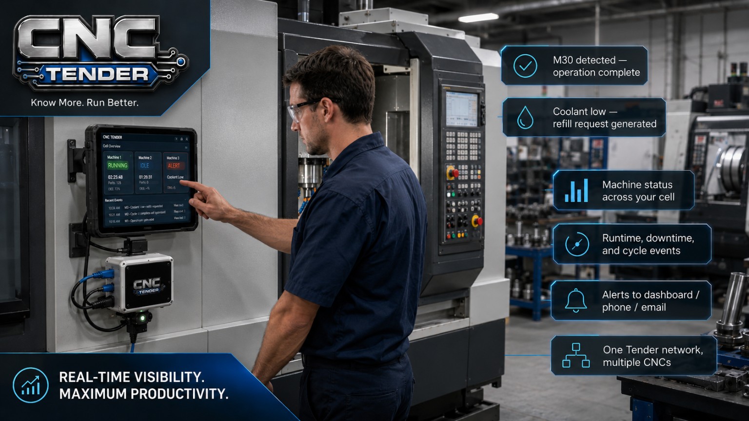 CNC Tender advertisement and shop-floor usage sheet